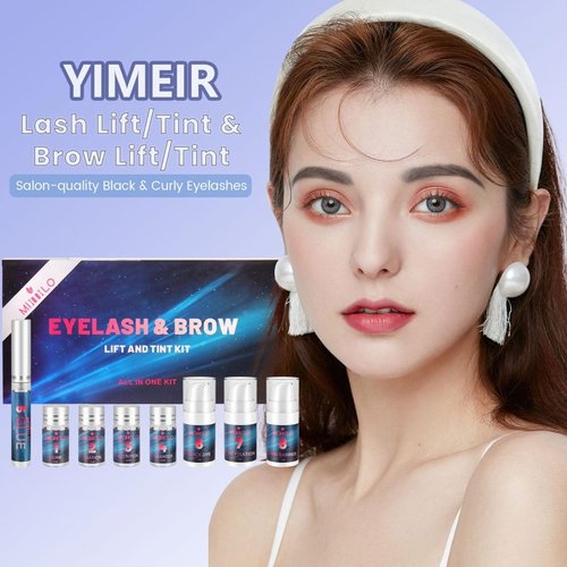 Lash Lift Kit Brow Lamination Kit - 2024 Upgraded 4 in1 DIY Professional Eyelash & Eyebrow Perm Suit with Long-Lasting Black Color for 6-8 Weeks for Salon Home Use