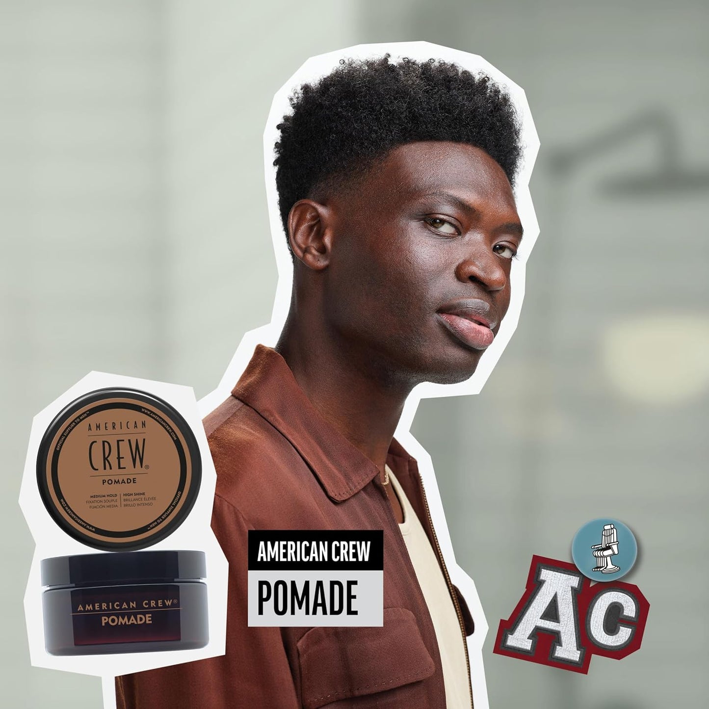 American Crew Men's Hair Pomade - Medium Hold, High Shine, Travel Size Duo Set