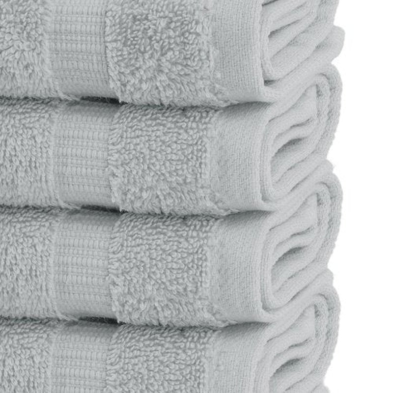 Chakir Turkish Linens | Hotel & Spa Quality 100% Cotton Premium Turkish Towels | Soft & Absorbent (4-Piece Washcloths, Silver Gray)