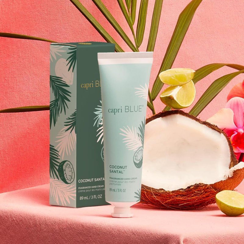 Capri Blue Moisturizing Hand Cream - Nourishing Jojoba & Shea Butter for Dry Hands | Coconut Santal, 3 oz (Pack of 2)