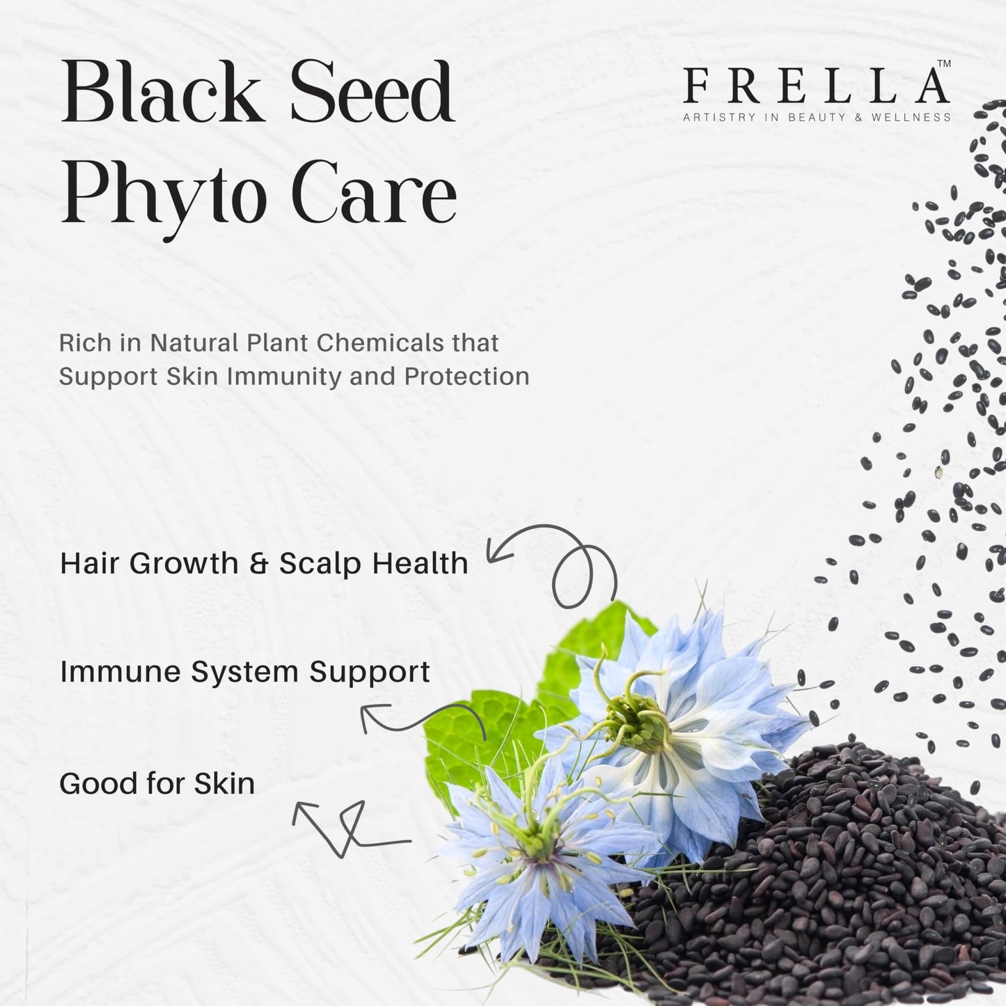 Frella Natural Black Seed Oil, For Body, Face and Hair, Travel Pack Botanic Moisturizing Oil, plant-based ingredient, For Female and Male, Size 3.4 fl oz