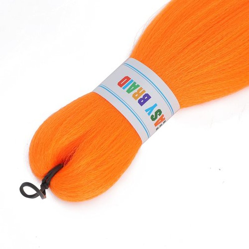 Newluyang Orange Braiding Hair Pre Stretched,Top Silky Color Blend Synthetic Fiber Easy Braid Hair Extensions,26inch 3packs Yaki Texture Crochet Hair Braids（Orange）