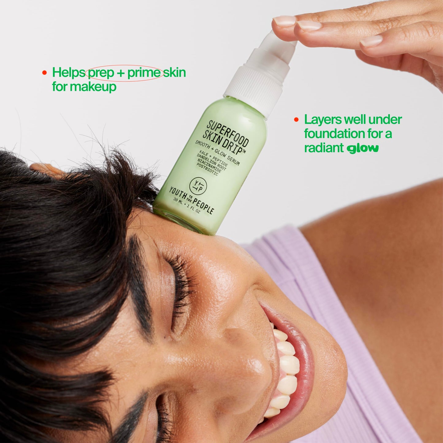 Youth To The People Superfood Skin Drip Smooth + Glow Barrier Face Serum - with Kale, Peptide, Niacinamide, Ceramides - Strengthens Skin Barrier + Evens Skin Tone - Vegan, Cruelty-Free (1 fl oz)