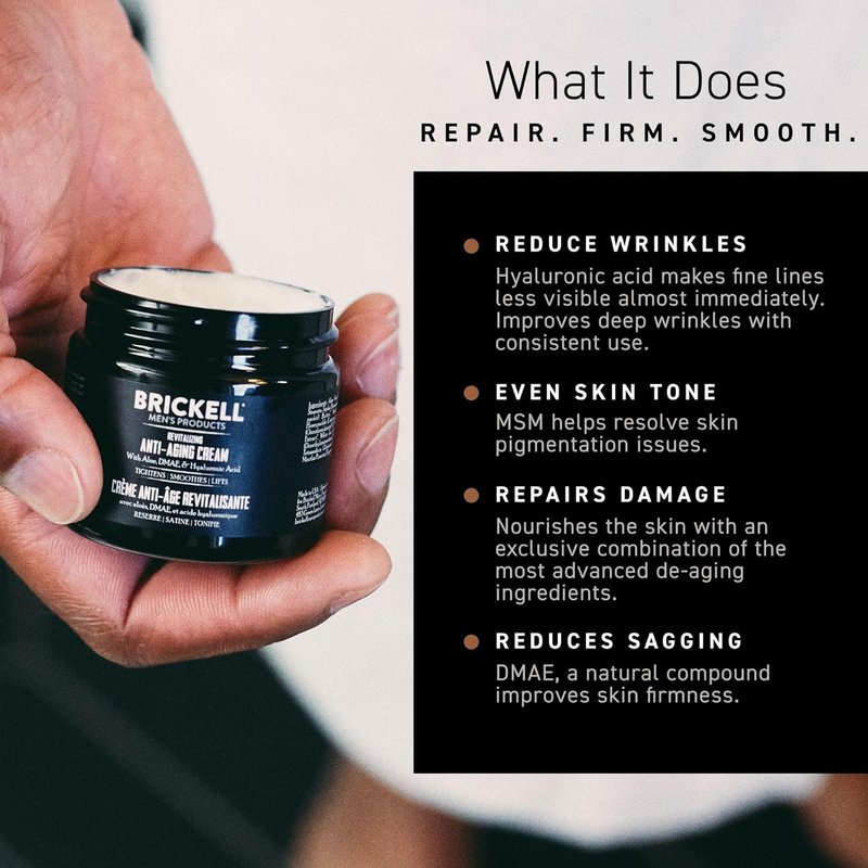 Revitalize Your Skin with Brickell Men's Anti-Aging Cream - Night Face Cream with Vitamin E & Jojoba Oil | 2 Ounce