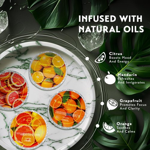 Shower Steamers Aromatherapy - Birthday Gifts for Women - Shower Bombs Aromatherapy, Spa Day Essentials, Relaxation Spa Gifts - Self Care Unique Gifts for Women and Men (Citrus 18 Count)