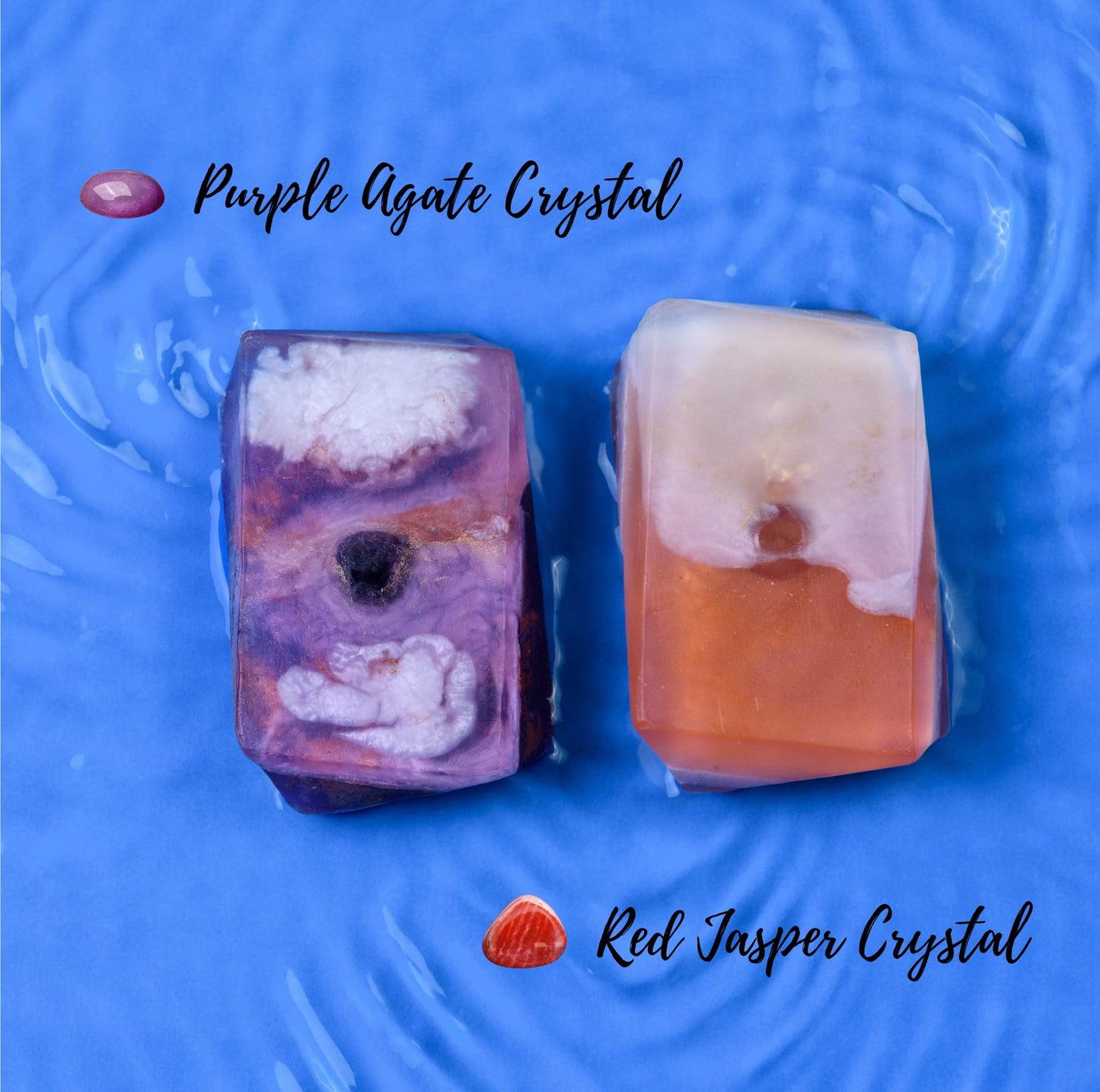 Earth & Home Rock Soap Gift Set of 2- Mothers day Gift- Decorative Scented Gemstone Soap with Crystals Inside- with Natural Ingredients & Essential Oil