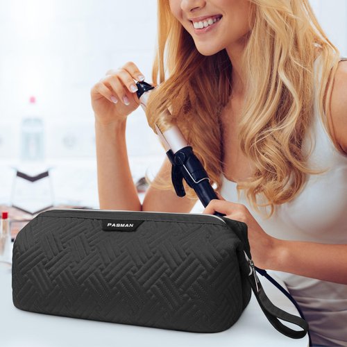PASMAN Hair Tools Travel Bag for Shark Flex,Carrying Case Flat Curling Iron Waterproof Organizer,Compatible with FlexStyle Attachment (Black)
