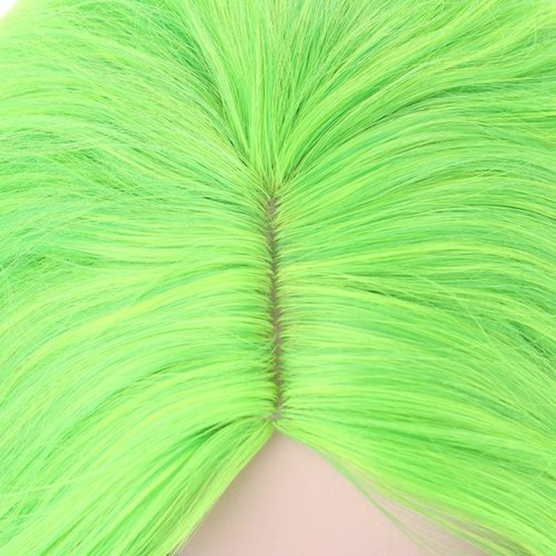 BERON Green Wig Short Curly Wig Lime Green Wig Natural Wavy Lime Wig for Women Cosplay Costume Party Come with Wig Cap (Lime Green)