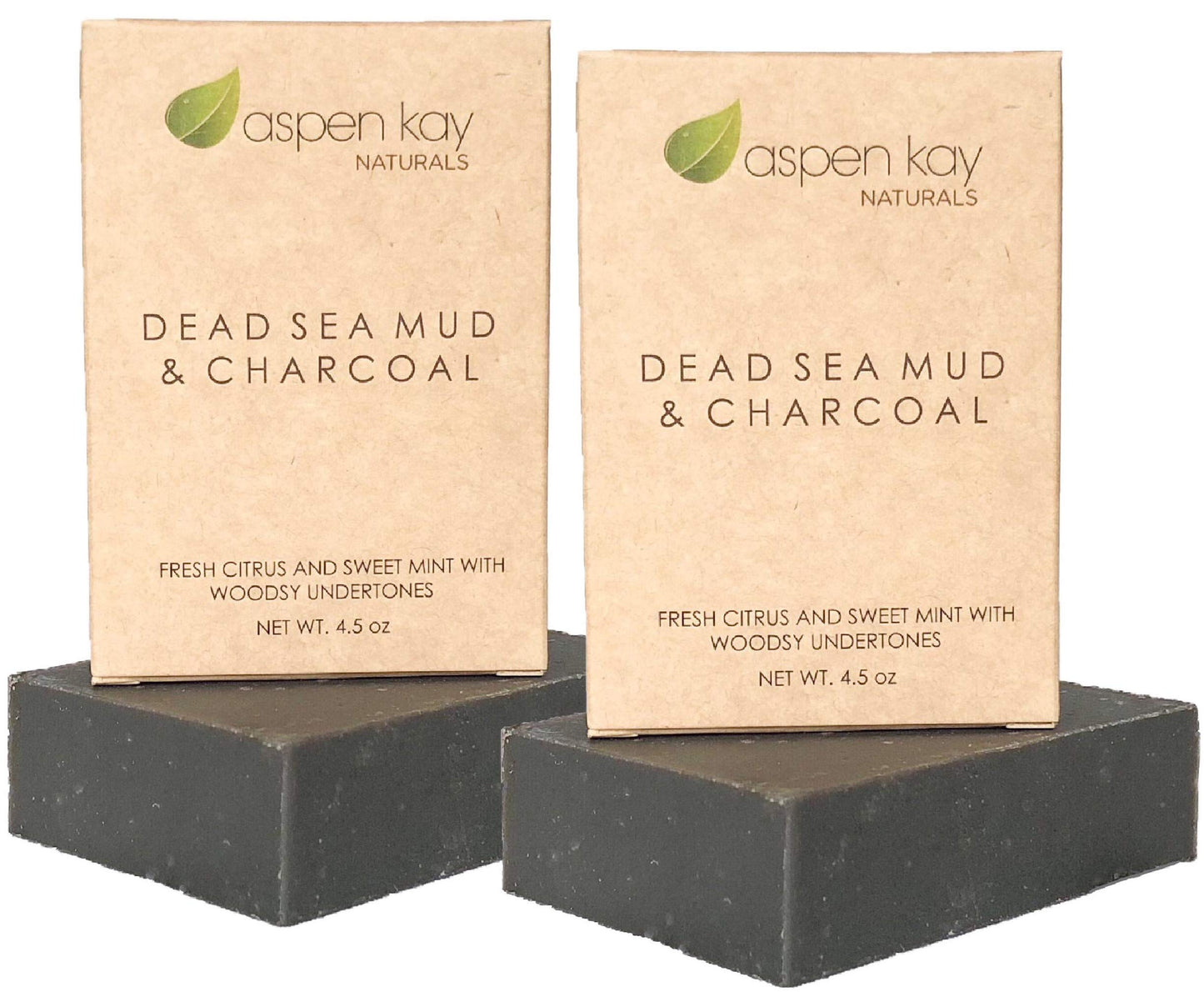 Dead Sea Mud & Charcoal Soap Face & Body, Handmade, Cold Process. 2 Pack