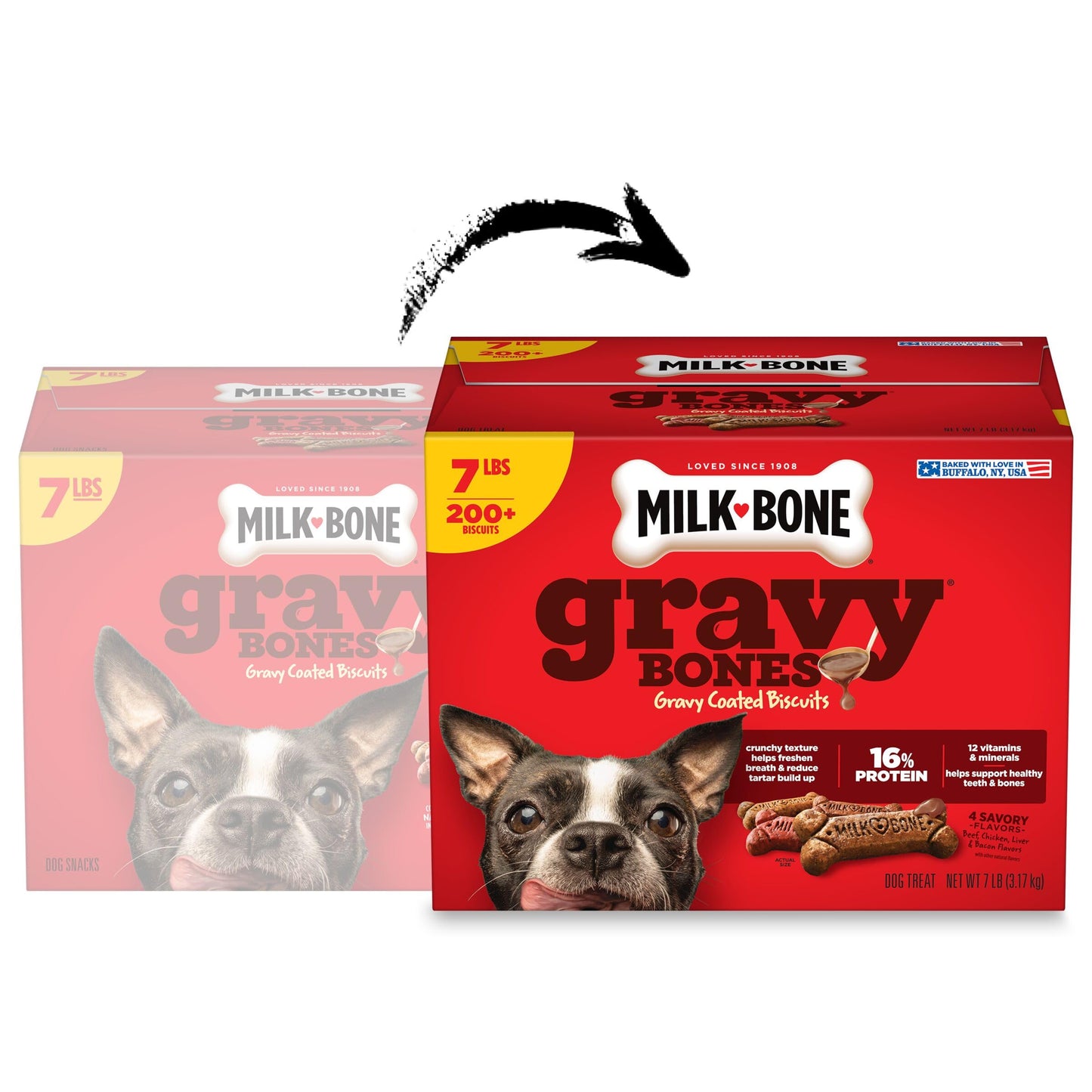 Milk-Bone GravyBones Dog Biscuits, Gravy Coated Small Dog Treats, 7 Lb. Box