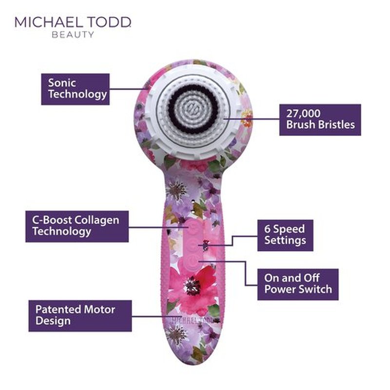 Michael Todd Beauty - Soniclear Elite - Facial Cleansing Brush System - 6-Speeds - Face Cleansing Brush & Exfoliating Body Scrubber