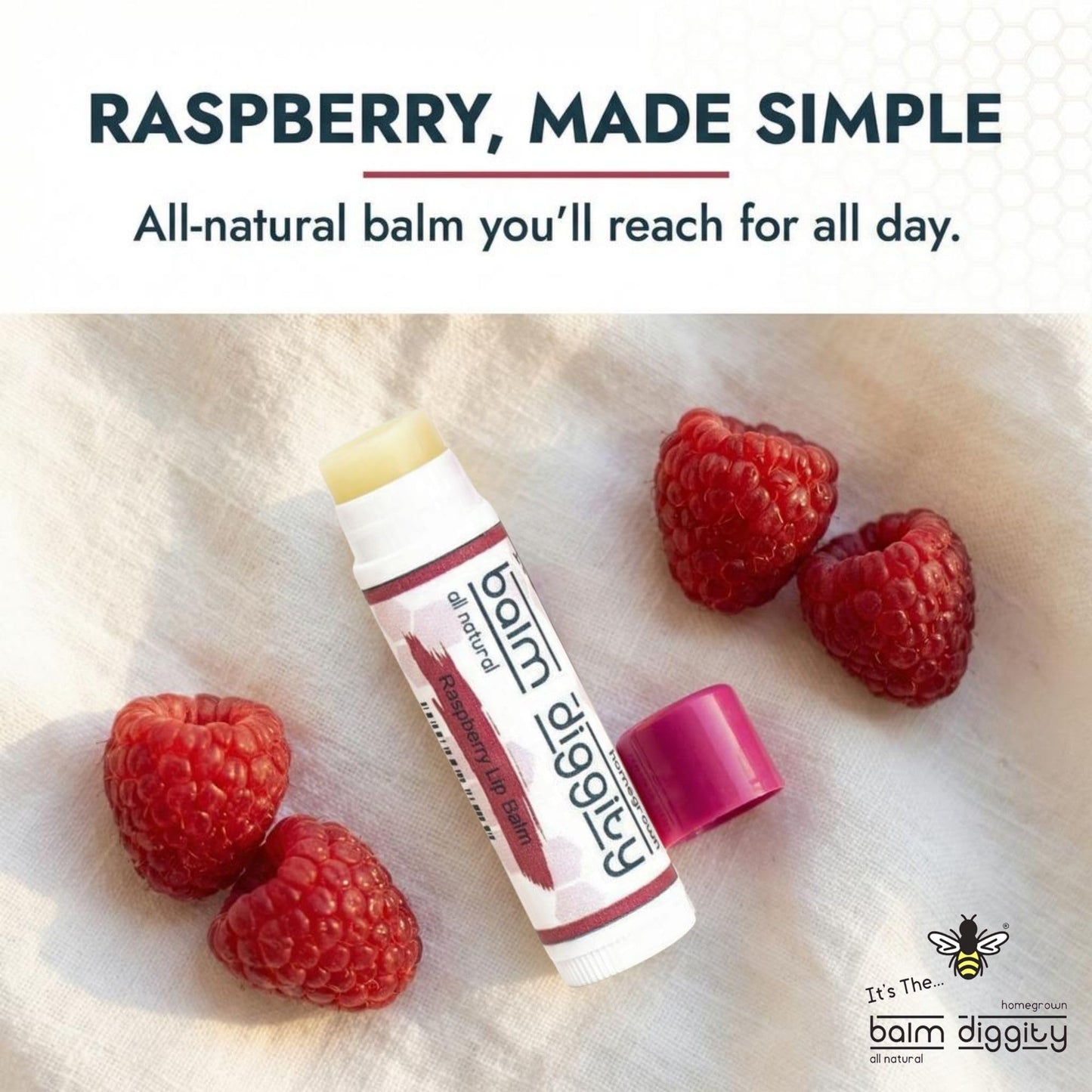 It’s The Balm Diggity Raspberry Lip Balm - Natural Scented Moisturizing Stick for Lips - Hydrating Smoothing Daily Conditioning Care with Shea Butter, Coconut Oil & Beeswax - 2-Pack