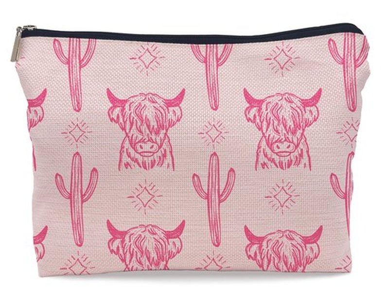 Lacosu Western pink Makeup Bag,Western Gifts For Women,Cow Makeup Bag,Cowgirl Stuff,Western Stuff For Women,Western Gifts,Cowgirl Gifts(pink)