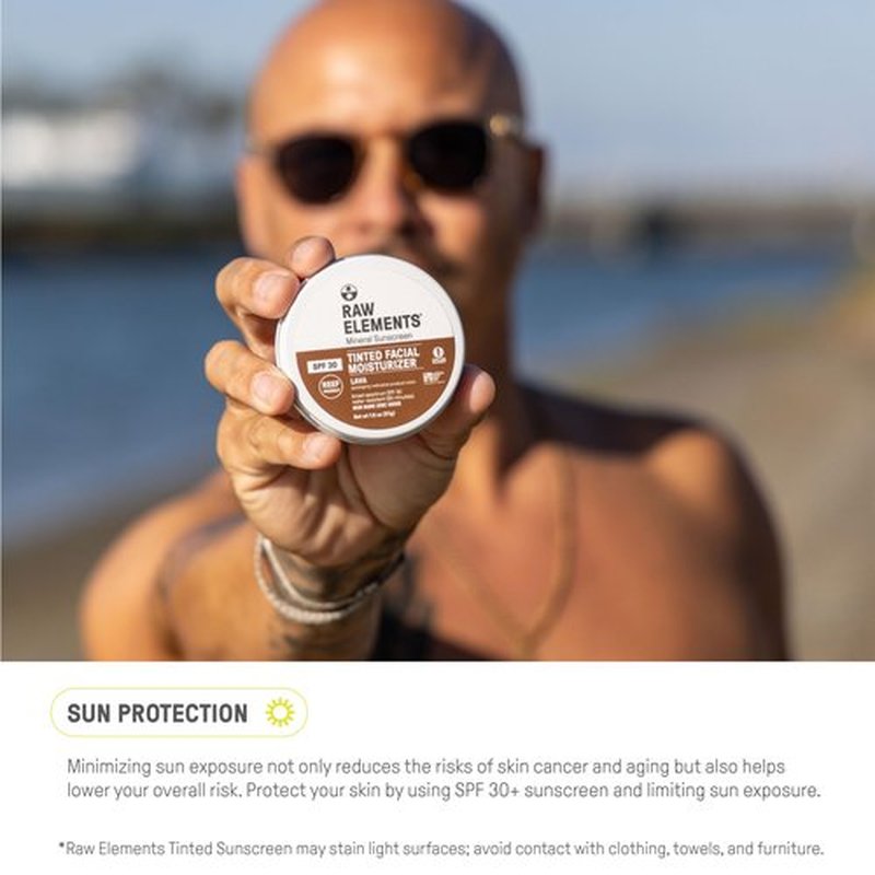Raw Element Ultra-Moisturizing Tinted Face Cream, Non Toxic Mineral Face Sunscreen, Daily Tinted Moisturizer, Non-Nano Zinc Oxide, Reef Friendly, All Ages, SPF 30, 1.8 oz, Lava, Pack of 1