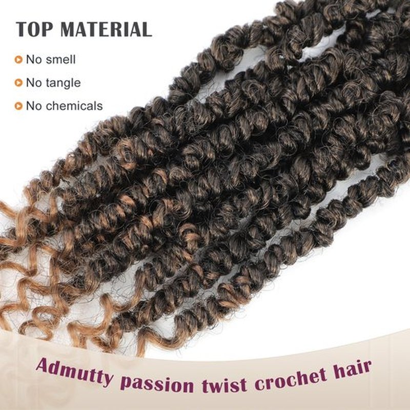 Passion Twist Crochet Hair,Passion Twist Hair 12 Inch,2 Packs Pretwisted Passion Twist Hair,Short Passion Twist Crochet Braids,Pre Looped Crochet Hair for Black Women(1B/27)