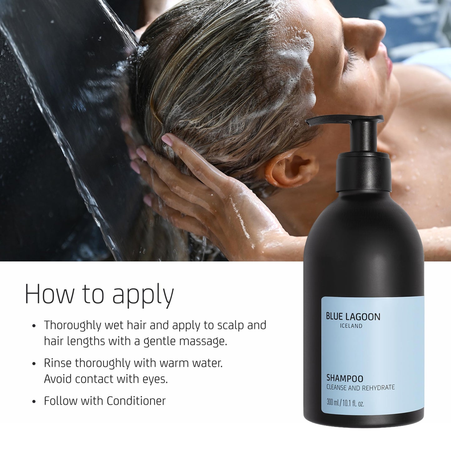 Blue Lagoon Skin Science - Shampoo - Mineral Rich Hydrating Shampoo - Cleanses & Rehydrates Hair - Long Lasting Hydration - Natural Shine - Removes Sebum - 300ML