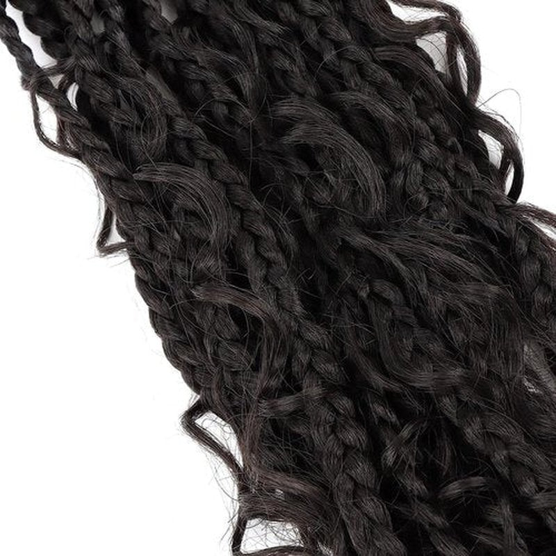 Goddess Box Braids Crochet Hair 12 Inch 8 Packs Boho Box Braids Crochet Hair Bohemian Crochet Box Braids Curly Ends Synthetic Braids Hair Extension For Women #2