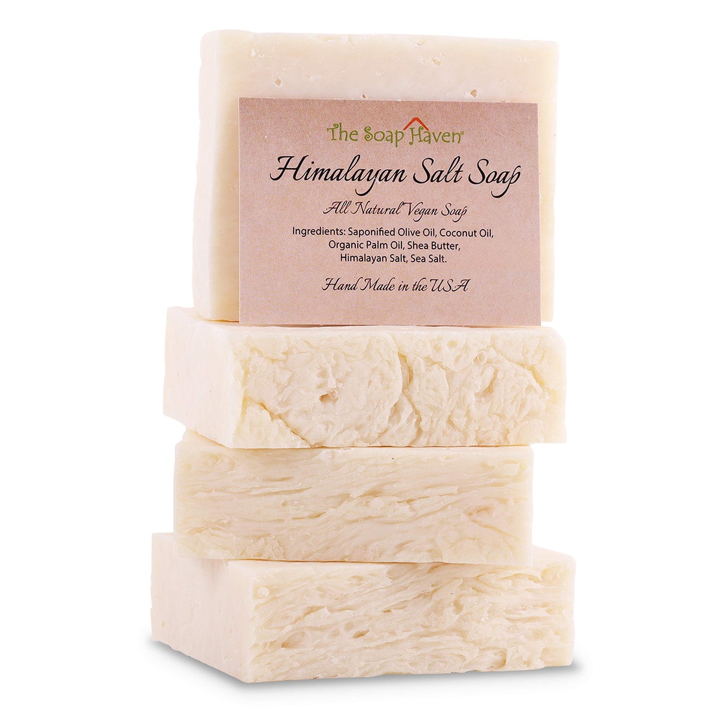 Himalayan Salt Soap Bars, Sea Salt, 4 Bars, Unscented Natural Bar Soap