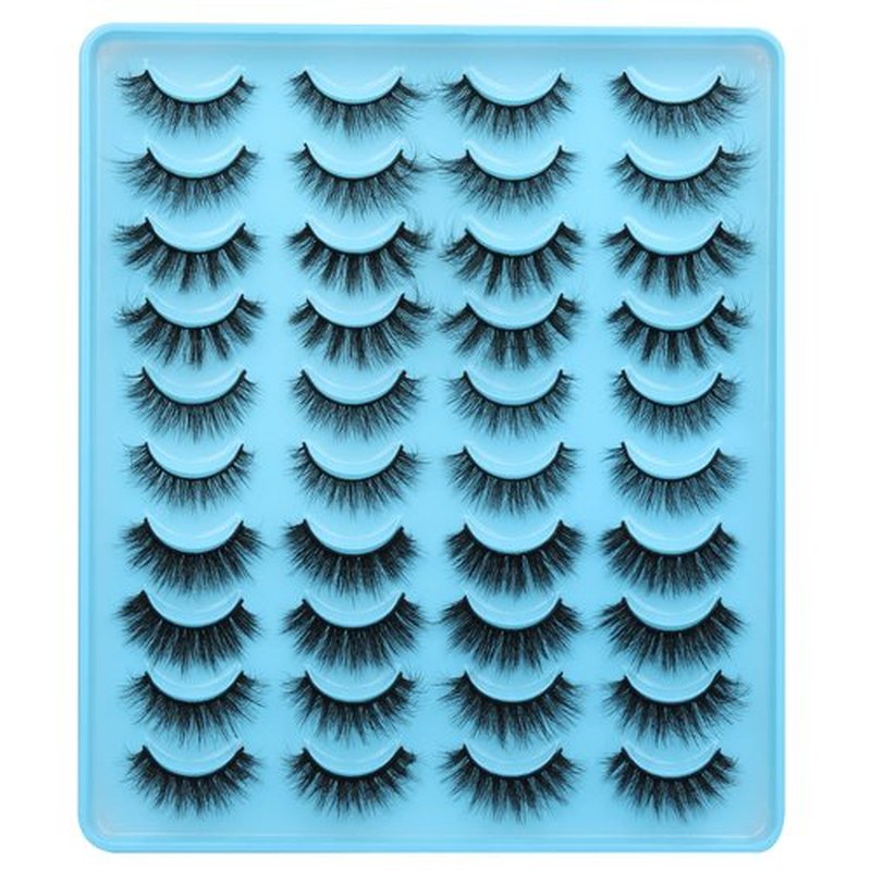 JIMIRE Faux Mink Eyelashes Fluffy Full False Lashes Cat-Eye Thick Volume 5 Styles Mixed Eye Extension 15-18MM Explosion Wispy Eye Lash Pack 20 Pairs