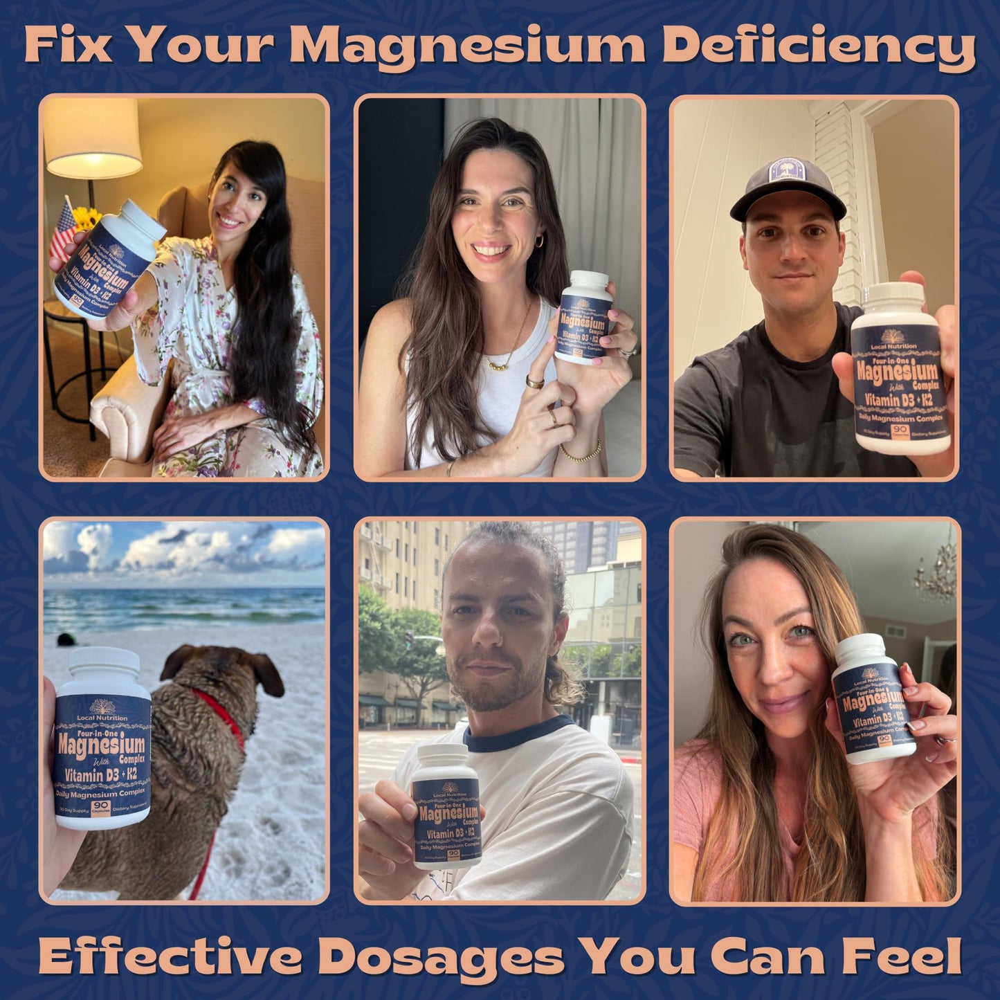 Local Nutrition Magnesium Complex 420mg with Vitamin D3 K2 - Four Bioavailable Forms Including Bisglycinate (Glycinate), Malate, Taurate, and Chloride for Superior Absorption - 90 Capsules Made in USA