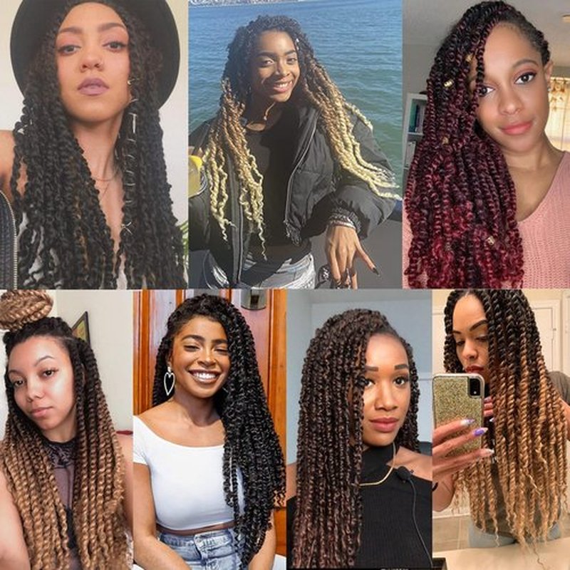 6 packs Passion Twist Crochet Hair Bohemian Curly Braids Water Wave Hair for Braiding Hair 22 Strands/pack Synthetic Fiber Hair Extensions (14 Inch (Pack of 6), Tpurple)
