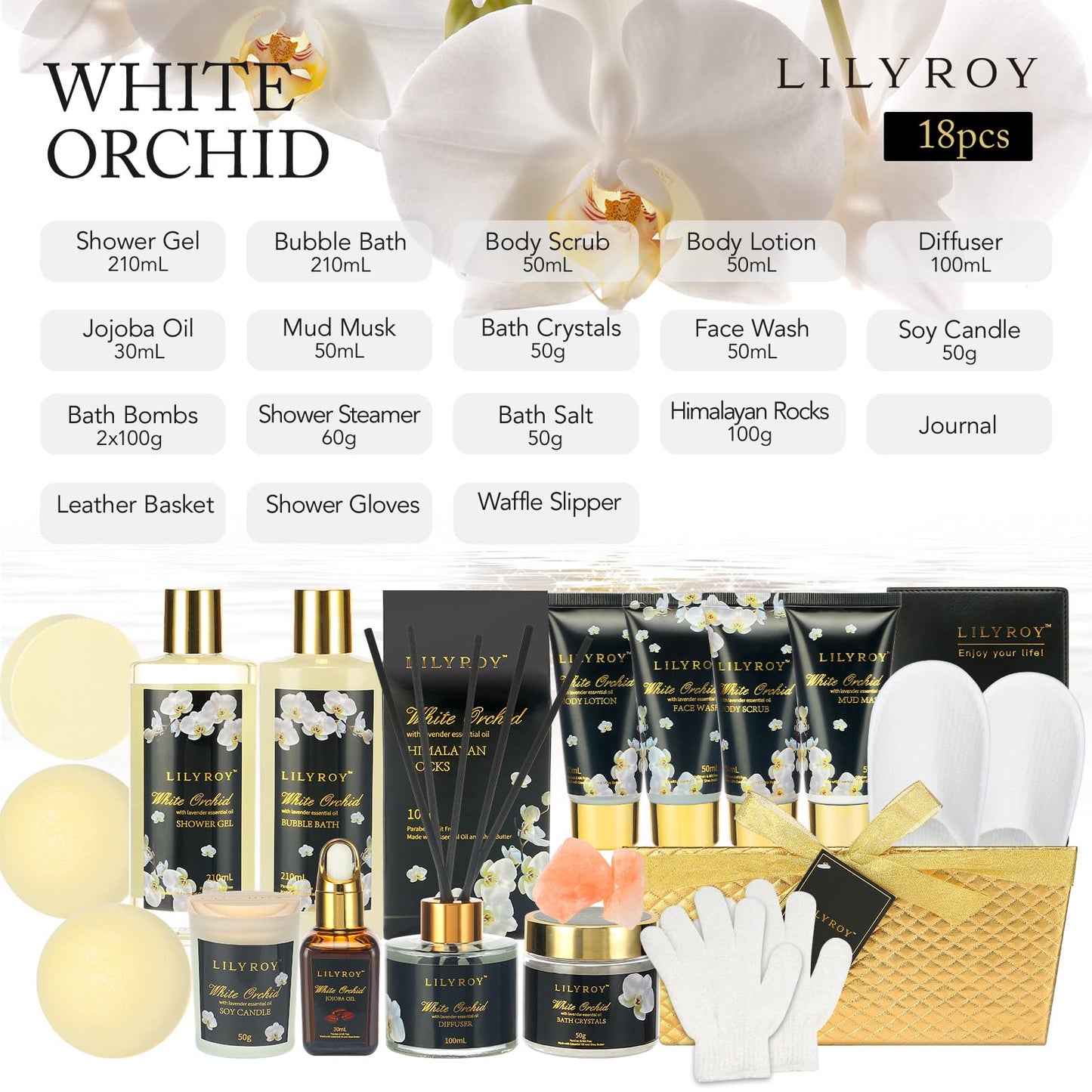 Fathers Day Gifts for Men, Gifts for Women, Birthday Gift - 18-Piece Luxurious Spa Gift Set for Women & Men, Premium Bath Collection | Gift for Mothers Day, Valentines, Christmas, All Occasion