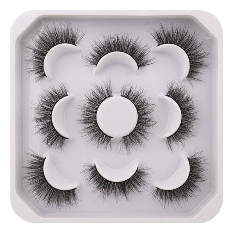 JIMIRE Faux Mink Lashes Natural Wispy Faux Mink Lashes Fluffy Soft Volume False Eyelashes 5 Pairs