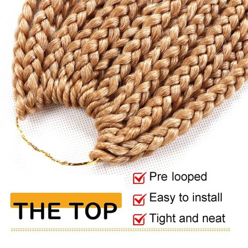 7 Packs Goddess Box Braids Crochet Hair 18 Inch Prelooped Crochet Box Braids Crochet Hair for Black Women Braiding Hair (18 Inch 7 Packs, 27/613)