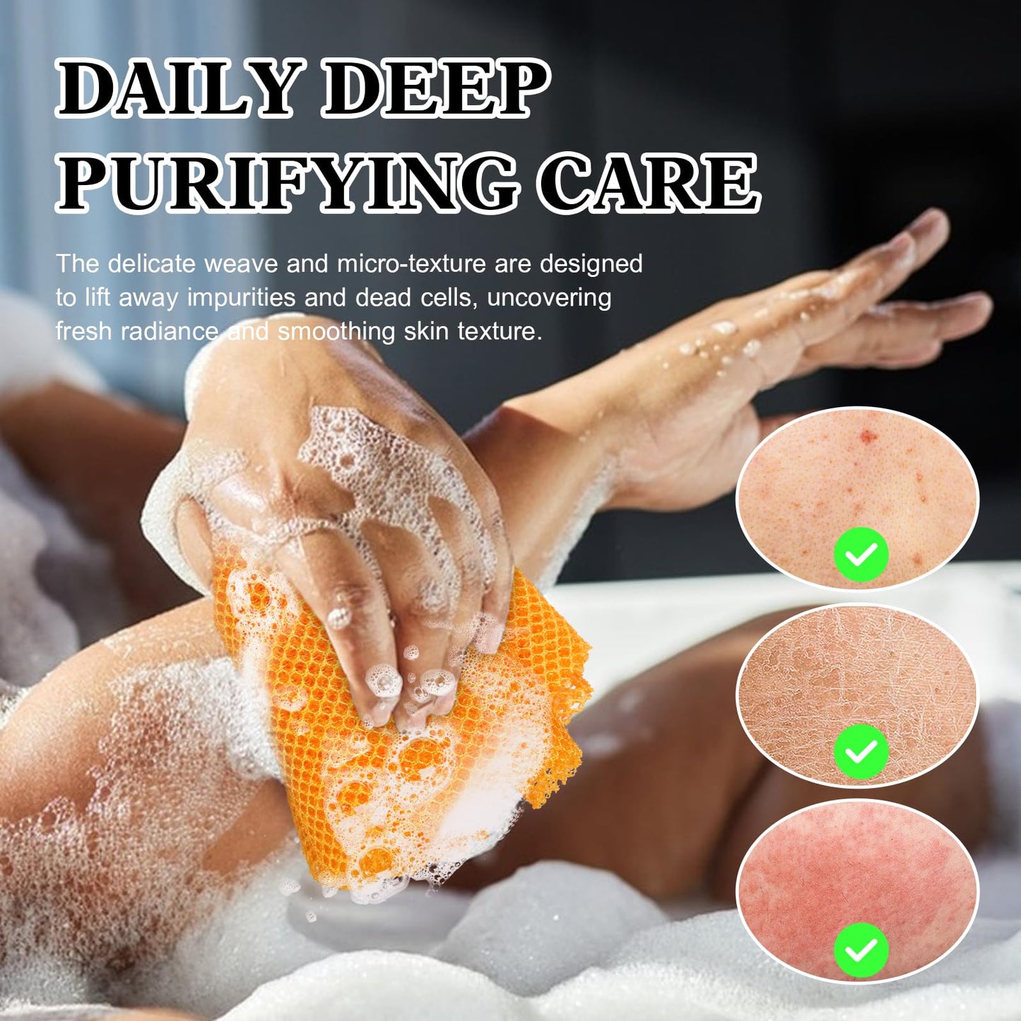 Kojic Acid Soap Bar with African Net Sponge, Exfoliating Bundle to Help Even Skin Tone and Unclog Pores, for Face and Body, Deep Cleansing Wash for Smoother, Revitalized Skin