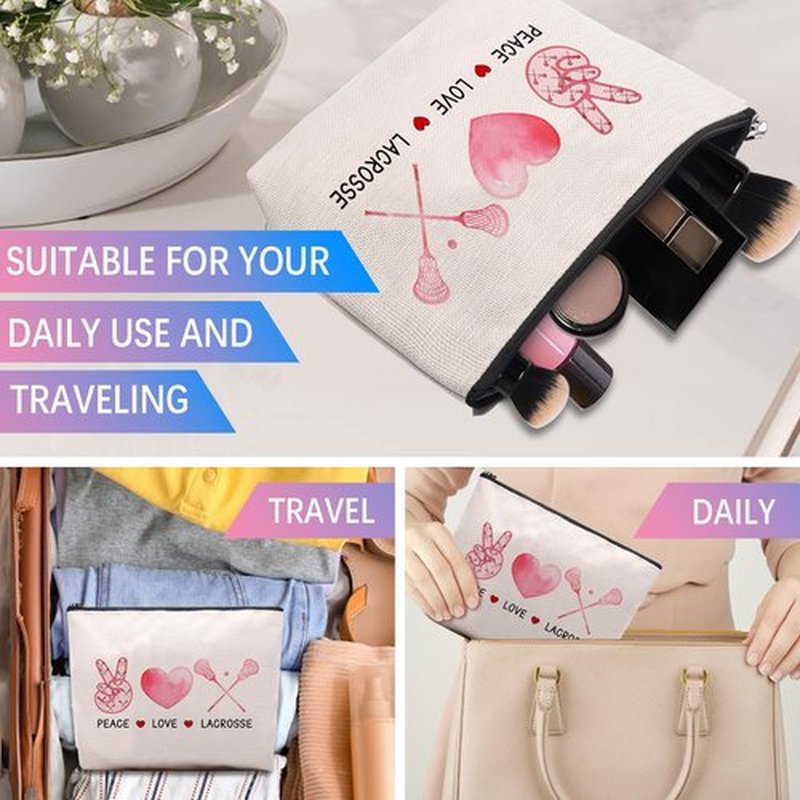 CEASQVAA Lacrosse Gifts Funny Gifts for Women, Lacrosse Makeup Bag Gifts for Lacrosse Moms Team Member Players, Birthday Gifts for Lacrosse Lover Women Her
