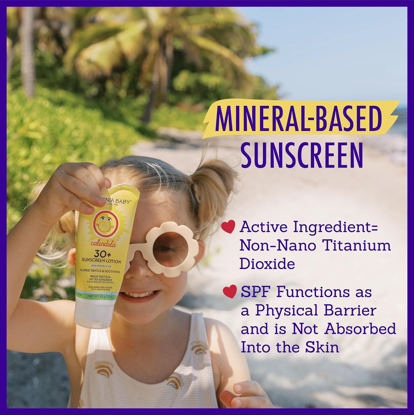 California Baby SPF 30+ Mineral Sunscreen for Babies | Travel Size 2.9oz | Lavender Scent