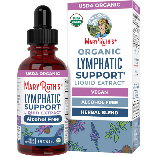 MARYRUTH'S Lymphatic Support Liquid Drops | USDA Organic | Herbal Blend with Echinacea & Elderberry | Blue Vervain | Yarrow Leaf | Vegan | Alcohol-Free | Non-GMO | CLP Certified | 1 oz | 30 Servings