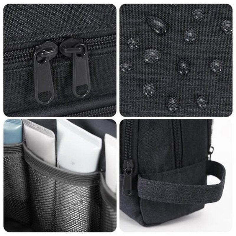 Toiletry Bag for Men Hanging Dopp Kit Water Resistant Shaving Bag Small Toiletry Bag for Traveling (Denim Pure Black)