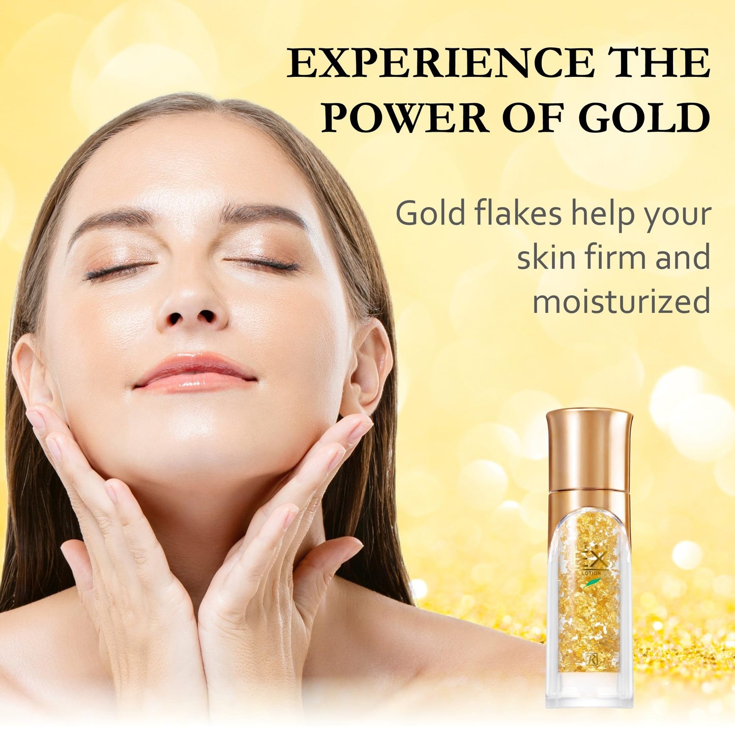 ROYAL HERB EX LOTION Face, Neck and Décolleté Moisturizer with Aloe Vera, Hyaluronic Acid, Yeast Extract and Gold, 1.18 FL OZ / 35ml