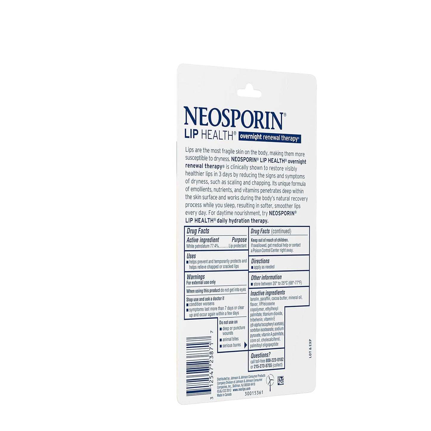 Neosporin Overnight Lip Health Renewal Therapy - 0.27 oz Jar (Pack of 4)