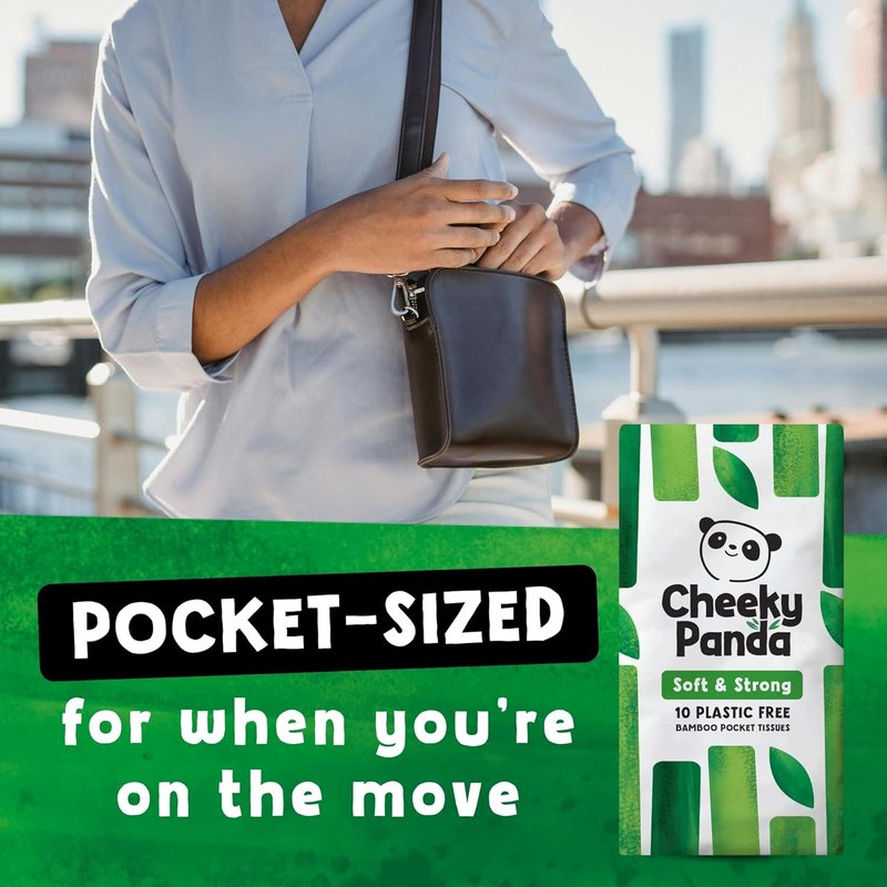 Bamboo Facial Tissue - Eco-Friendly Travel Packs | 14 Plastic-Free Tissue Packs with 140 Soft Pocket Tissues