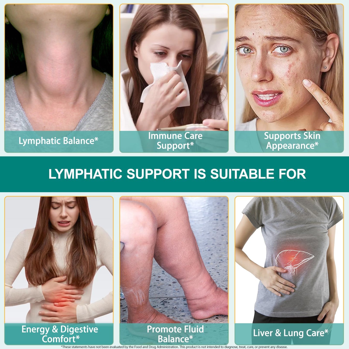 Lymphatic Drainage Supplements 240 Softgels, Lymph System Support Supplement for Women, Lymphatic Drainage Supplement with 21-in-1 Herbal Blend to Reduce Swelling, Supports Fluid Balance Immune System