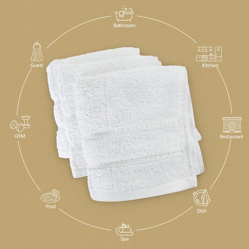 Utopia Towels - 12 Pack Viscose Luxury Wash Cloths Set (12 x 12 Inches) Cotton Ring Spun, Highly Absorbent and Soft Feel Essential Washcloths for Bathroom, Face Towel, Gym and Spa (White)