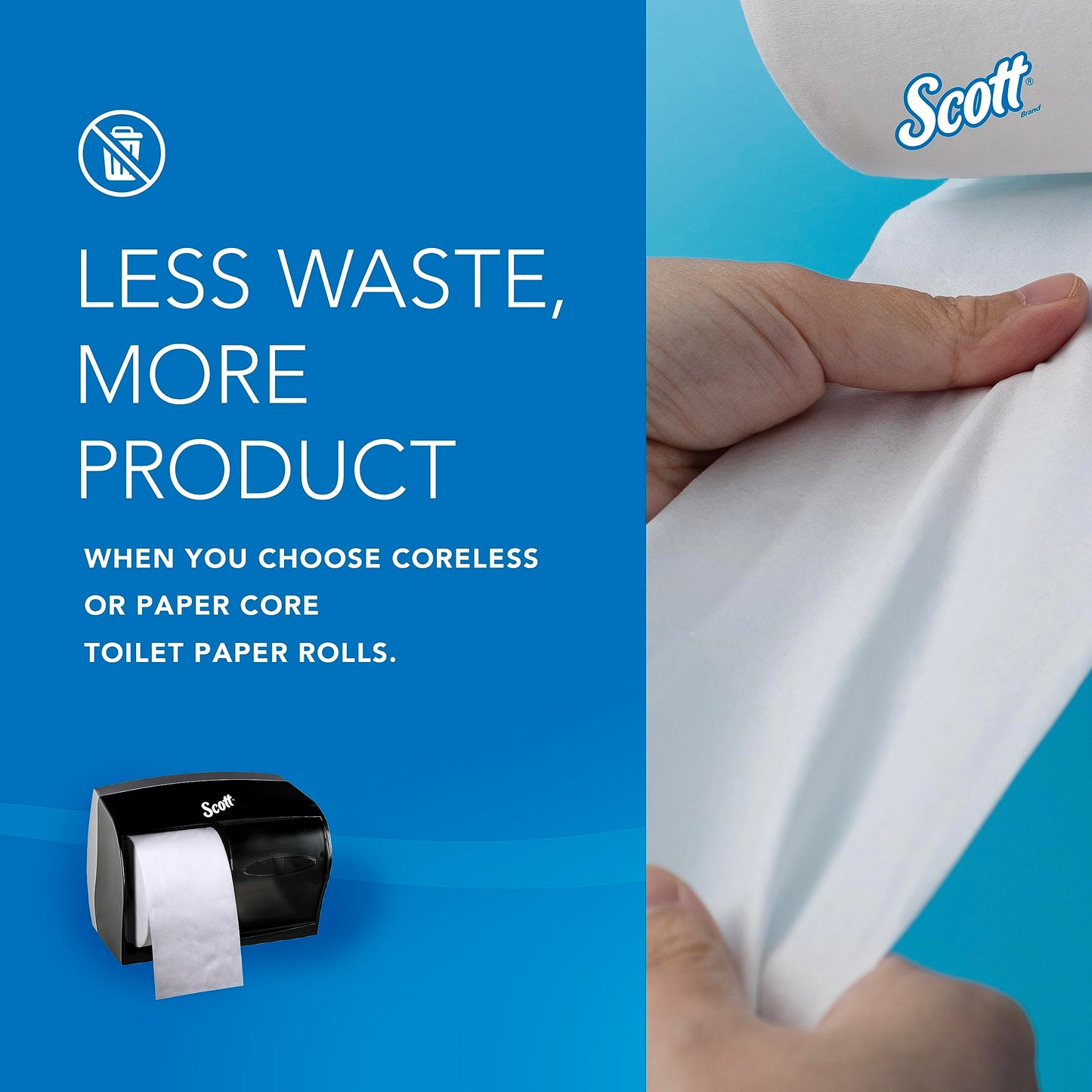 Scott Professional Coreless Standard Roll Toilet Paper Dispenser (09604), Black, Holds 2 Rolls, Wall Mounted, Commercial Grade (Qty 1)