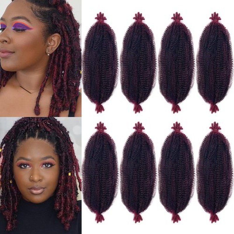 Marley Twist Braiding Hair 16 Inch Pre-Separated Springy Afro Twist Hair 8 packs Wrapping Hair for Soft Locs Afro Twist Crochet Hair Braids Spring Twist for Black Women(16 Inch, T1B/BUG#)