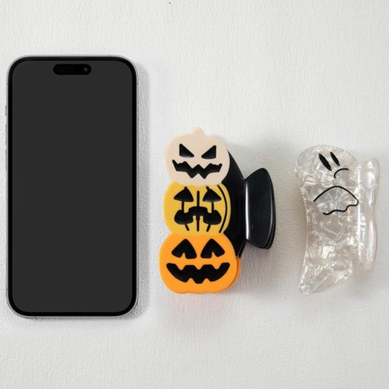 Ghost Hair Clips Pumpkin Hair Claw Set- Halloween Cute Pumpkin Ghost Claw Clips Medium Size Halloween Hair Claw Clips for Thin/Thick Hair, Acrylic Hair Clips for Women Halloween Decor 2Pcs(pumpkin)