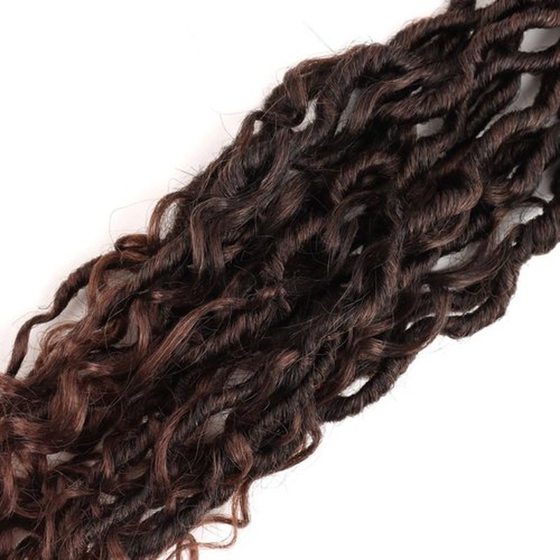 LMZIM 12 inch Goddess Faux Locs Crochet Hair 8 Packs Faux Locs Crochet Hair for Black Women Pre Looped River Locs Crochet Hair with Curly Ends 1B/30