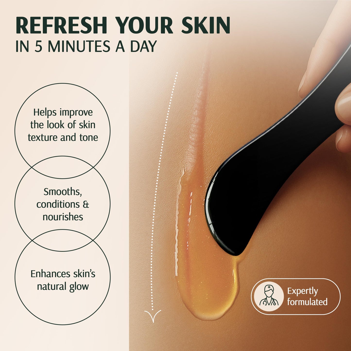BUNI Scar & Stretch Mark Oil with Onyx Gua Sha Tool, 1.7 oz (50 ml)