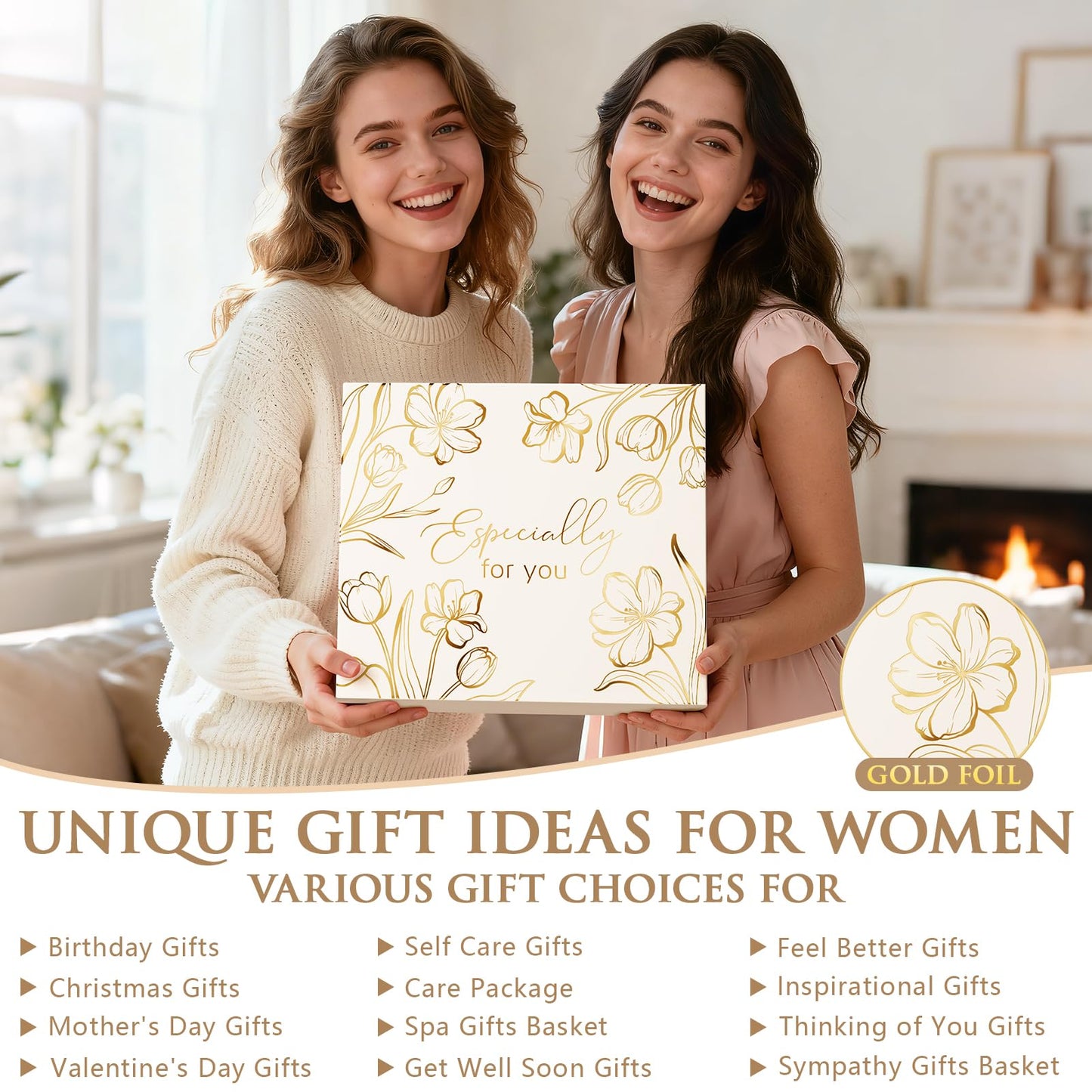 Birthday Gifts for Women Self Care Package, Get Well Soon Gift Baskets for Women Spa Gifts Set, Unique Christmas Thinking of You Inspirational Sympathy Gift Baskets for Mom Her Wife Best Friend Sister
