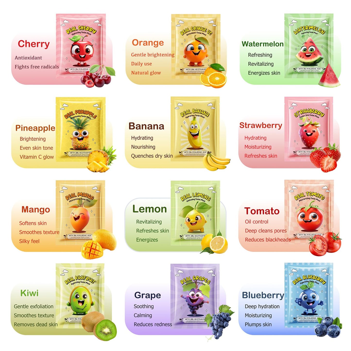Meleell Collagen Face Masks Skincare Bulk,Hydrating Spa Face Mask Beauty for Sensitive Skin,Sheet Mask for Women Skin Care, Facial Mask Sets for Teen Girls