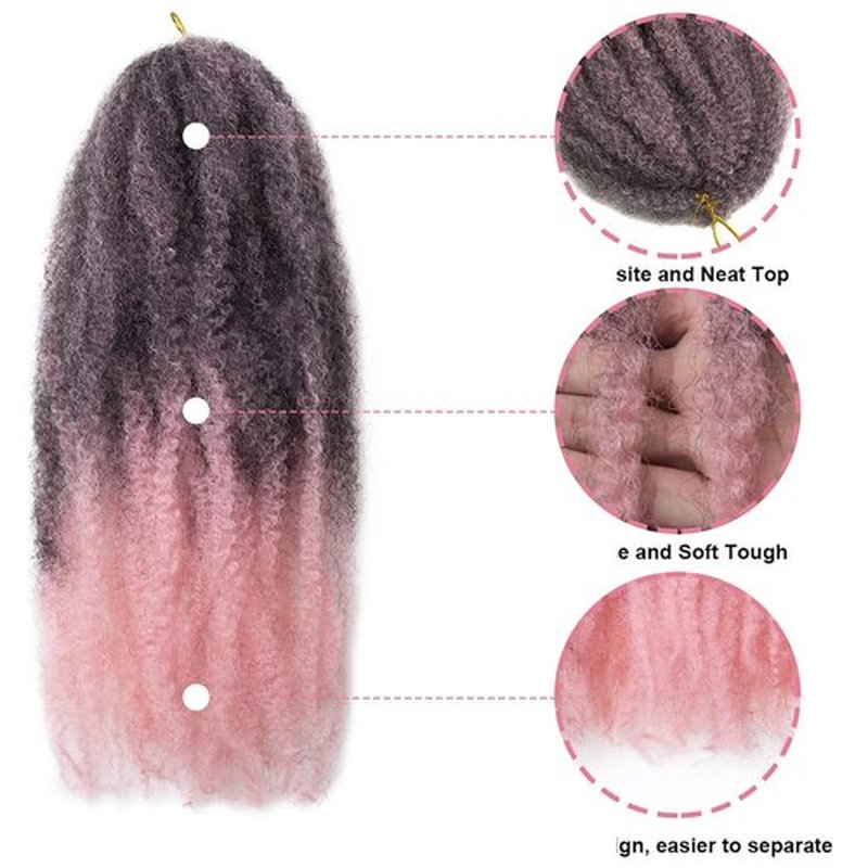6 Packs Marley Hair 18 Inch Marley Twist Hair Afro Twist Marley Braiding Hair for Faux Locs Crochet Hair Synthetic Hair Extensions