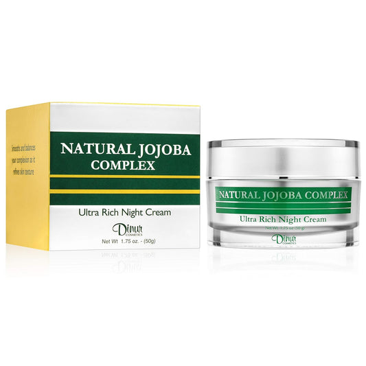 Dinur Cosmetics Jojoba Night Cream - Ultra Hydrating Moisturizer for Dry Skin | 1.75 oz/50 g