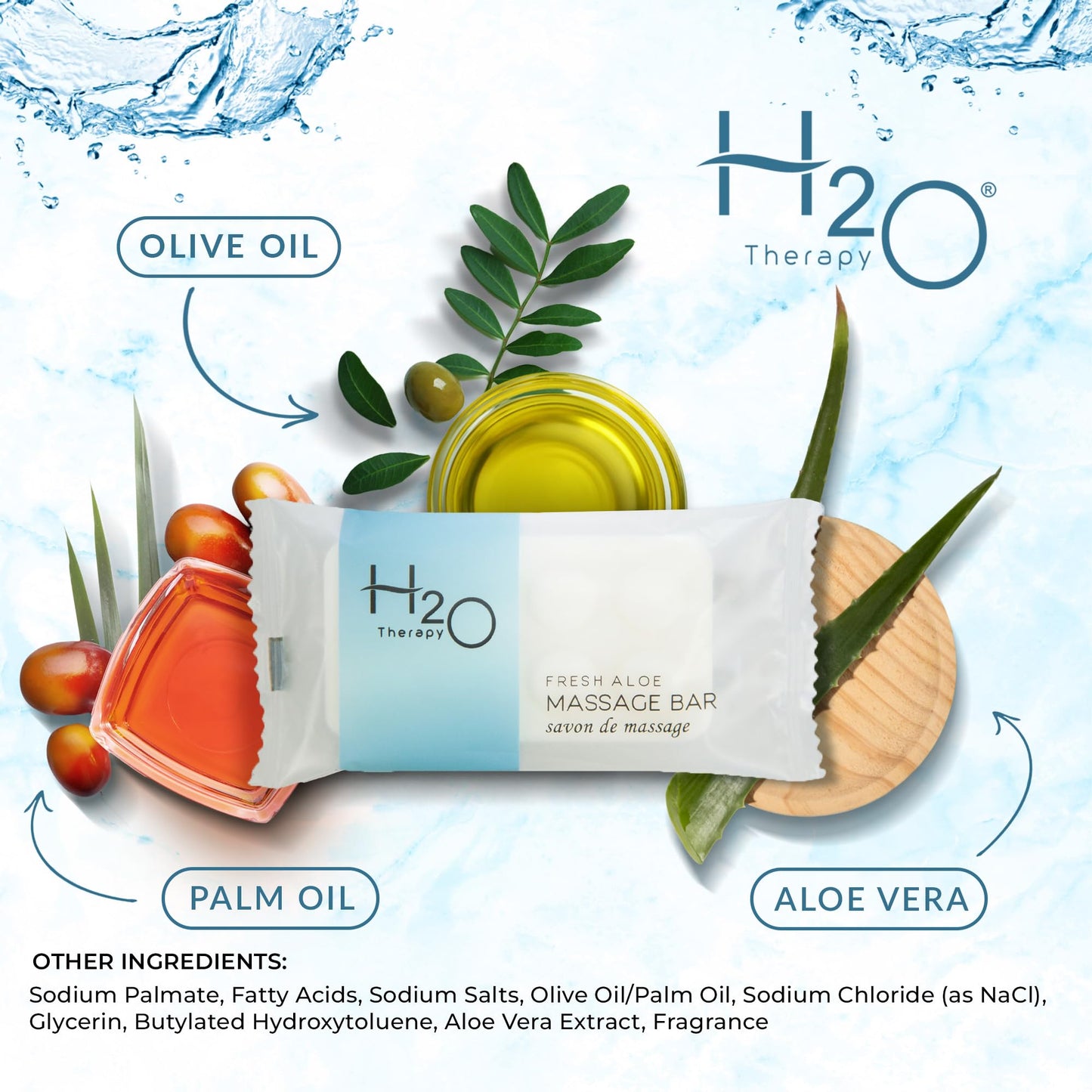 Travel Size Hotel Bar Soap 400 Count 1 oz Massage Bars Guest Amenities for Hotels Vacation Rentals and Short Term Rentals Paraben Free Fresh Scent Infused with Aloe and Olive Oil by H2O Therapy