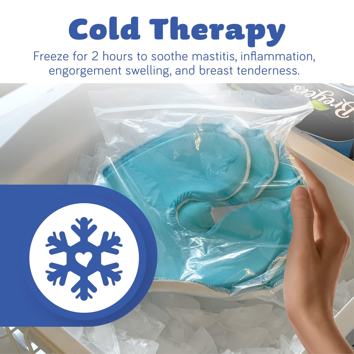 Breast Ice Packs for Breastfeeding - Hot & Cold Therapy Pads for Nursing & Clogged Milk Ducts, Mastitis & Engorgement – Boob Surgery Recovery – Soft Dual-Sided Gel Pads – 2 Pack