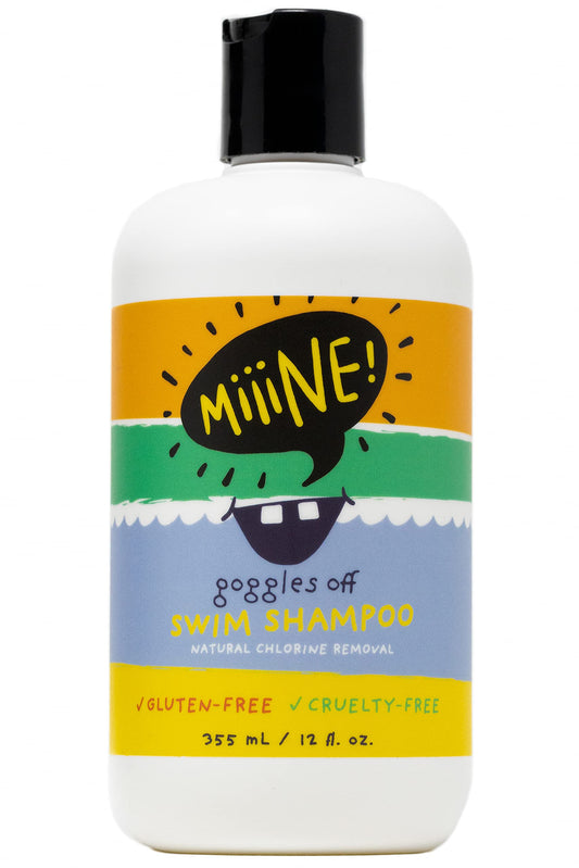 MiiiNE! Goggles Off Swim Shampoo for Kids 12oz - Tear Free Chlorine Shampoo for Pool, Hard Water or Beach - Cruelty Free, Made in USA